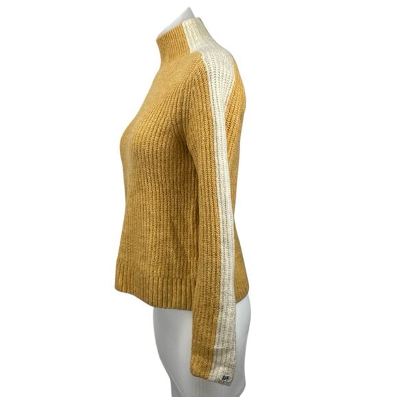 Abercrombie & Fitch Yellow Cream Long Sleeve Turtleneck Sweater Top Size XS - Picture 2 of 5